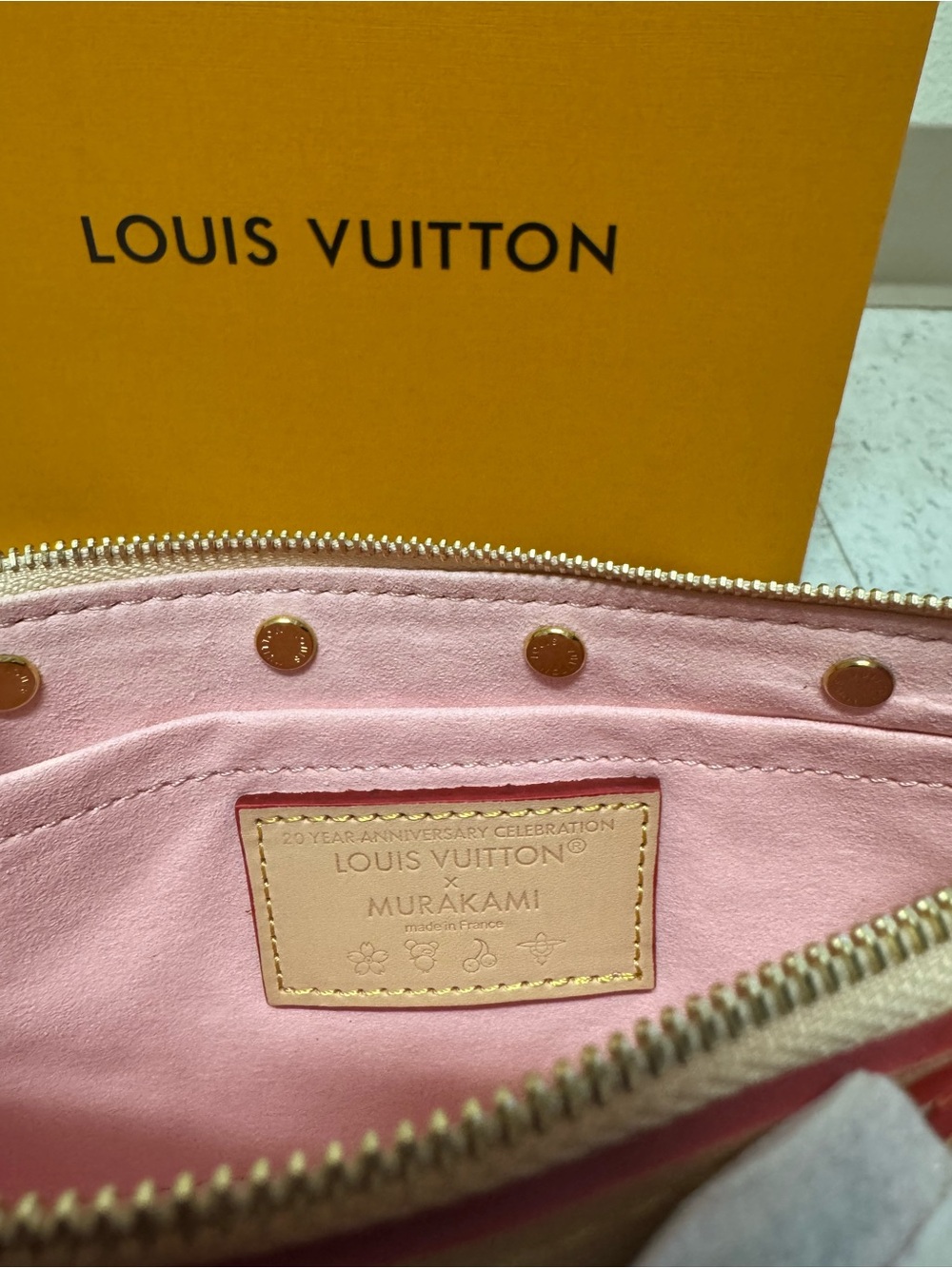 Louis Vuitton Brown Monogram Floral Pochette with Pink Accents - Picture 6 of 17